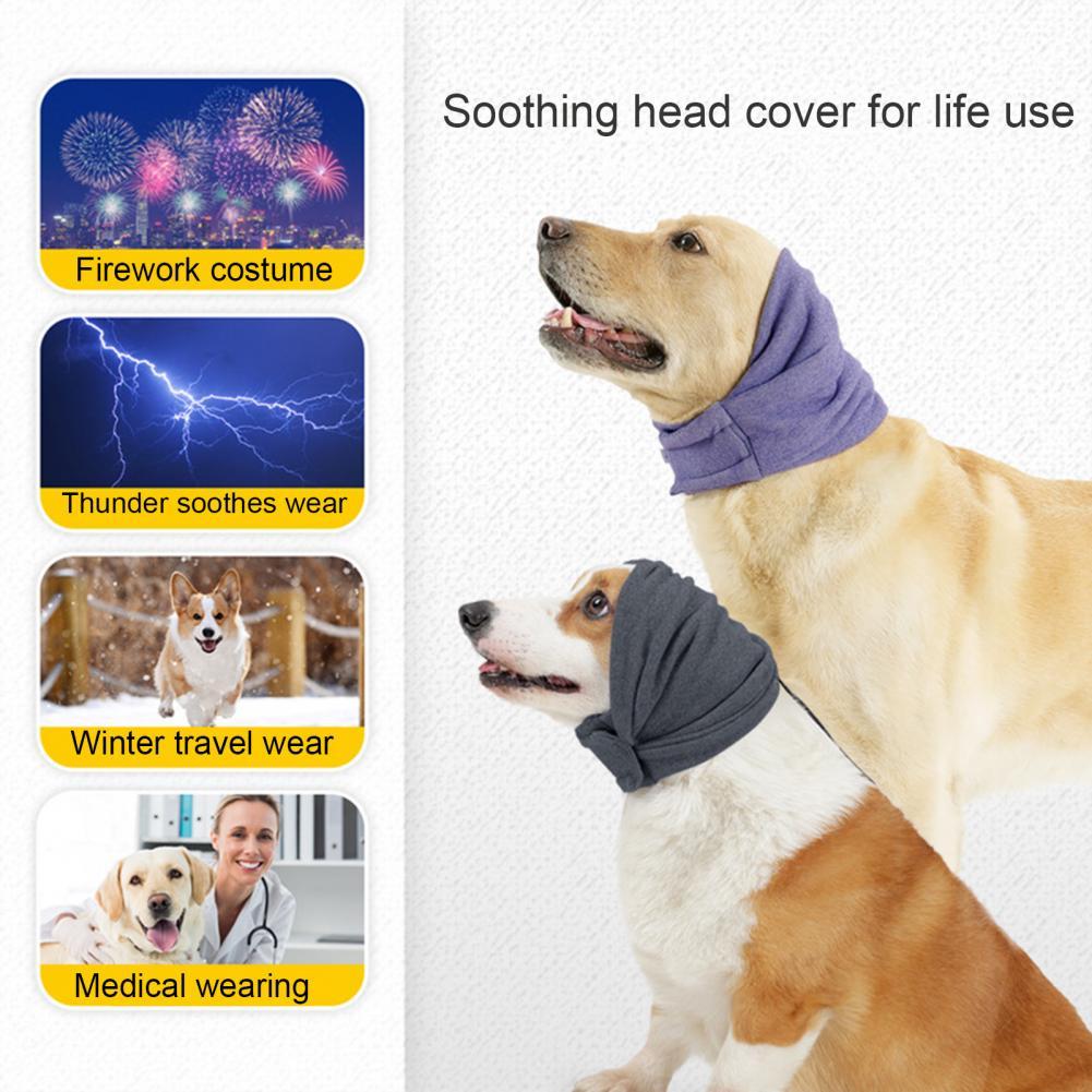 Noise Reduction Dog Hoodie Dog Head Warp Dog Calming Hoodie Hematoma Ear Wraps Head Cover Muffs For Anxiety Relief Pet Supplies