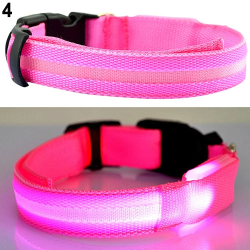 LED Light Puppy Dog Cats Collars  Night Safety Flashing  Luminous Adjustable Collar Harnesses Pet Dog Supplies