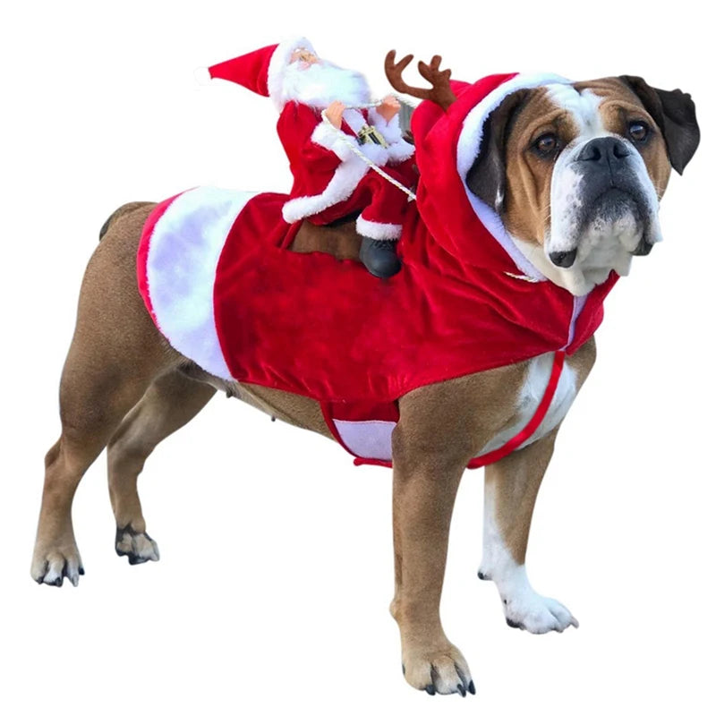 Small Large Dogs Santa Outfit For Christmas Carnival Pet Costumes  Apparel Party Dressing Up Clothing