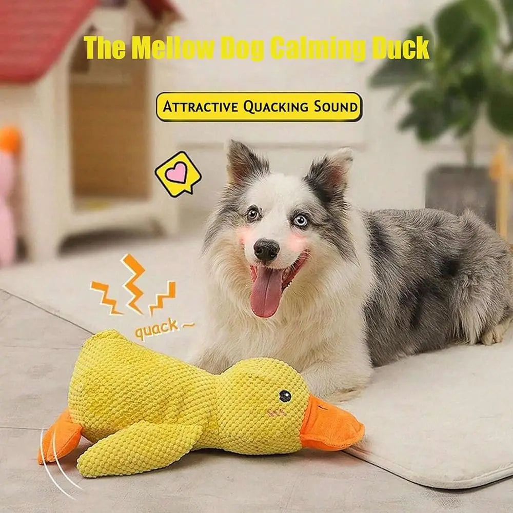 Cute Interactive Dog Squeaky Toy Creative Soft Quacking Duck Sound Plush Pet Toy Cat