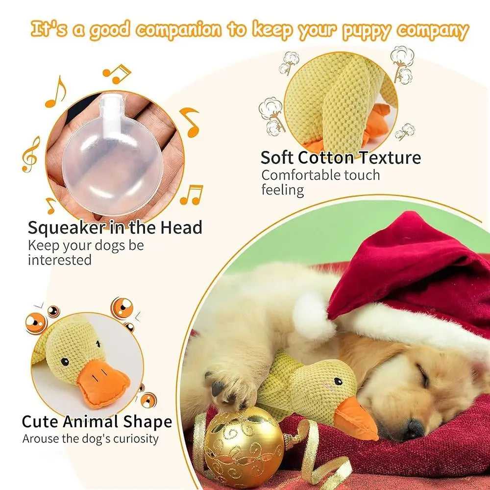 Cute Interactive Dog Squeaky Toy Creative Soft Quacking Duck Sound Plush Pet Toy Cat