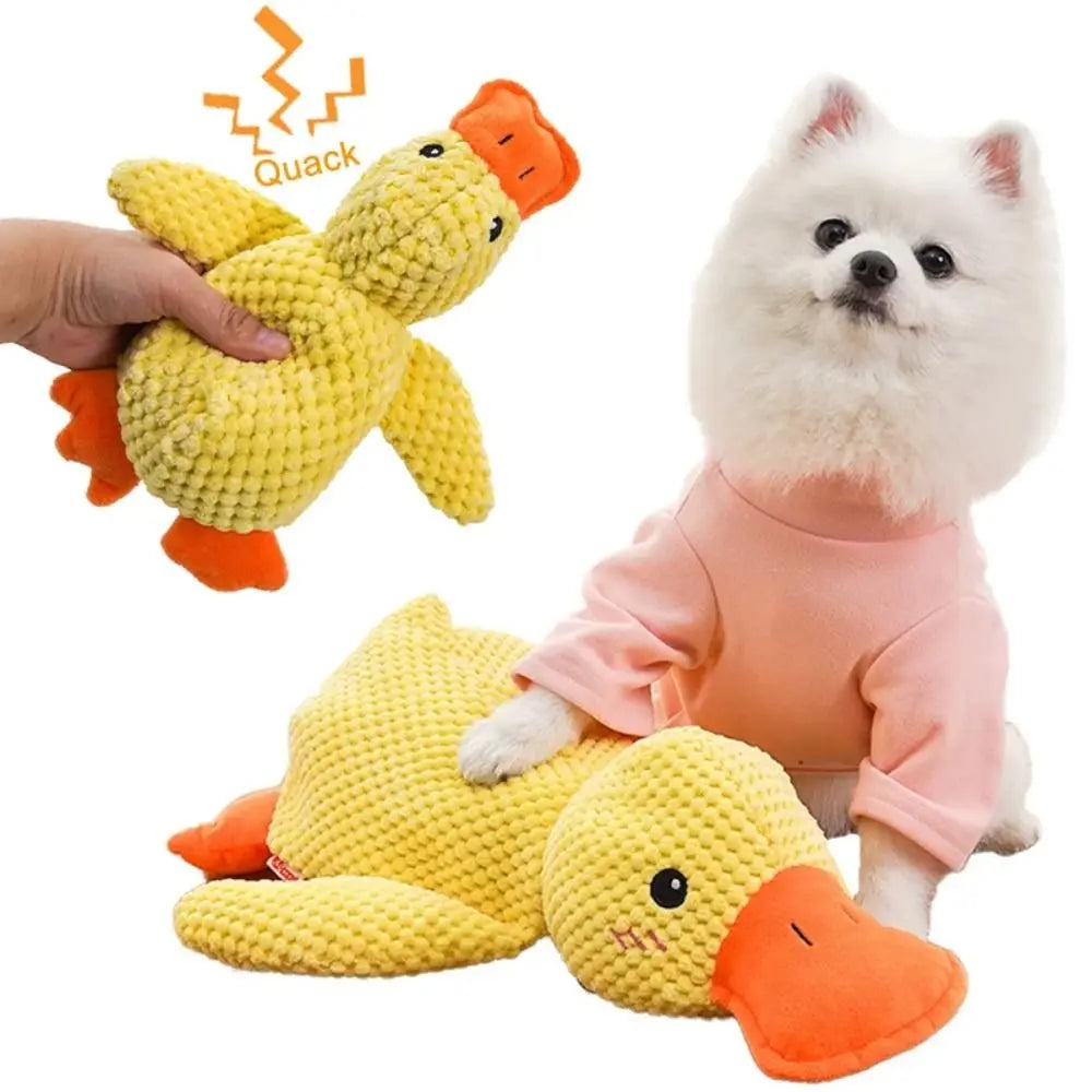 Cute Interactive Dog Squeaky Toy Creative Soft Quacking Duck Sound Plush Pet Toy Cat