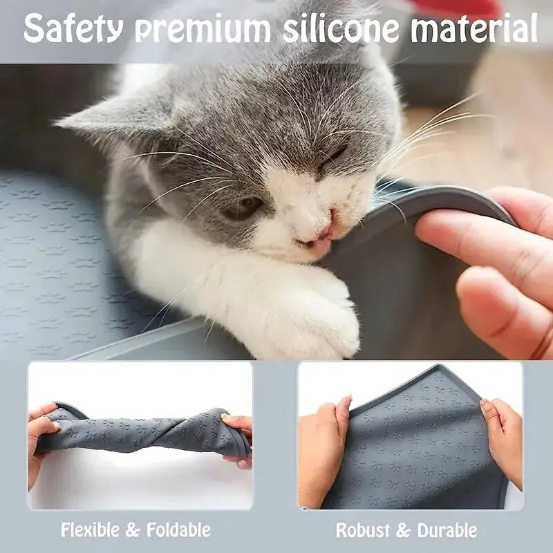 Pet Placemat Nonspill Easy to Clean Foldable Cat and Dog Feeding Mat