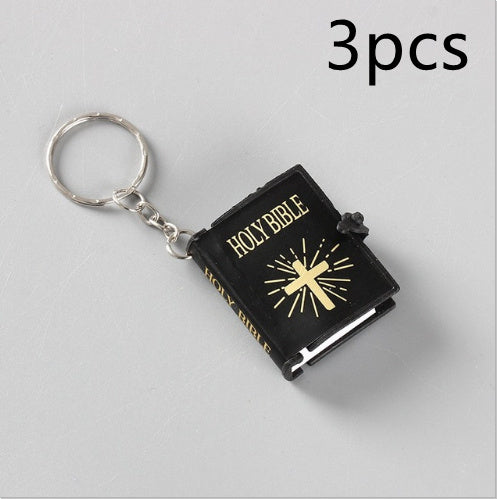 Mini HOLY Bible Keychain Religious Christian Jesus Cross Key Chain Women Prayer God Bless Gift Souvenirs Keyring