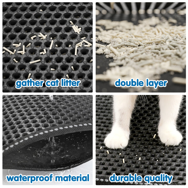 Cat Litter Mat Kitty Litter Trapping Mat Double Layer Mats